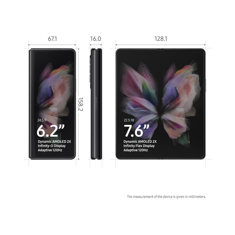 Galaxy Z Fold 3 5G US Version, 256GB, Phantom Black - Unlocked (second hand mobile phone)