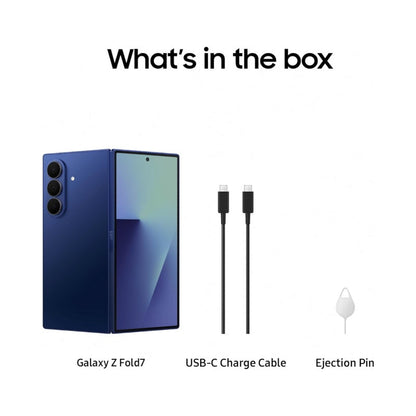 Galaxy Z Fold7 Cell Phone, 512GB AI Smartphone, Unlocked Android, AI Photo Edits, Large Screen, Long Battery Life, 2025, US 1 Yr Manufacturer Warranty, Blue Shadow