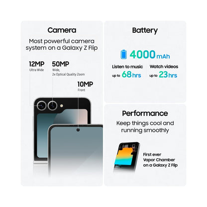 Galaxy Z Flip6, 512GB Unlocked Android Smartphone, FlexCam, Photo Assist, Camcorder Mode, Live Interpreter, Compact Foldable Design, Pocket-Sized Portability, 2024, US 1 Yr Warranty, Yellow
